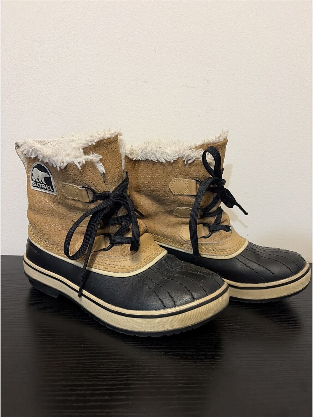 Sorel Boots Womens 6 Tivoli Winter Duck Ankle Lace Up Brown Leather